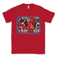 Red bandana cowhide denim background Classic Tee - AdoDesignShop