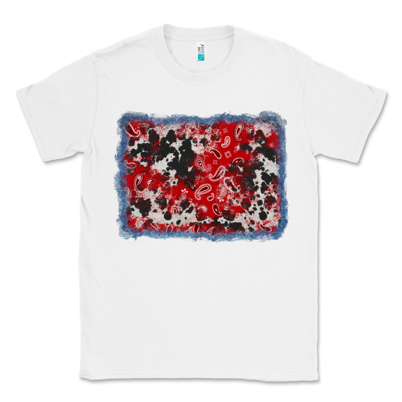 Bandana Cowhide Denim Background Classic Tee by AdoDesignShop | Teevron