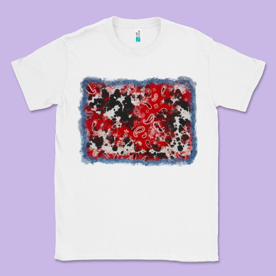 Bandana Cowhide Denim Background Classic Tee Designed By Adodesignshop