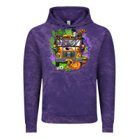 Cloud Purple halloween school bus Vintage Hoodie - AdoDesignShop