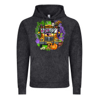 Vintage Black halloween school bus Vintage Hoodie - AdoDesignShop