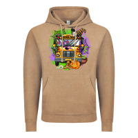 Vintage Coffee halloween school bus Vintage Hoodie - AdoDesignShop