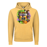 Vintage Mustard halloween school bus Vintage Hoodie - AdoDesignShop