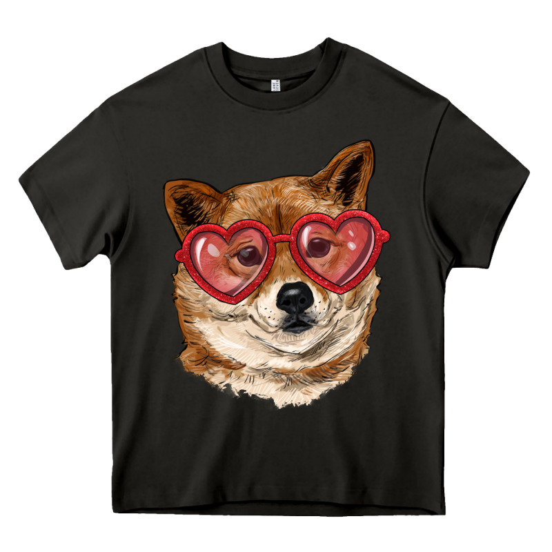 Shiba Inu With Love Glasses Heavy Core Tee by RanaPortraitStore | Teevron