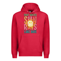 Cardinal boat waves sun rays lake days Premium Hoodie - JahusDesignShop