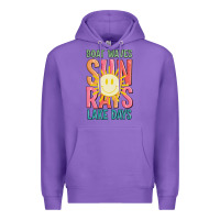 Purple boat waves sun rays lake days Premium Hoodie - JahusDesignShop