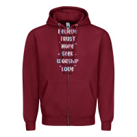 Burgundy believe like mary trust like joseph valentine s da Zipper Hoodie - MaliasSmallBusiness