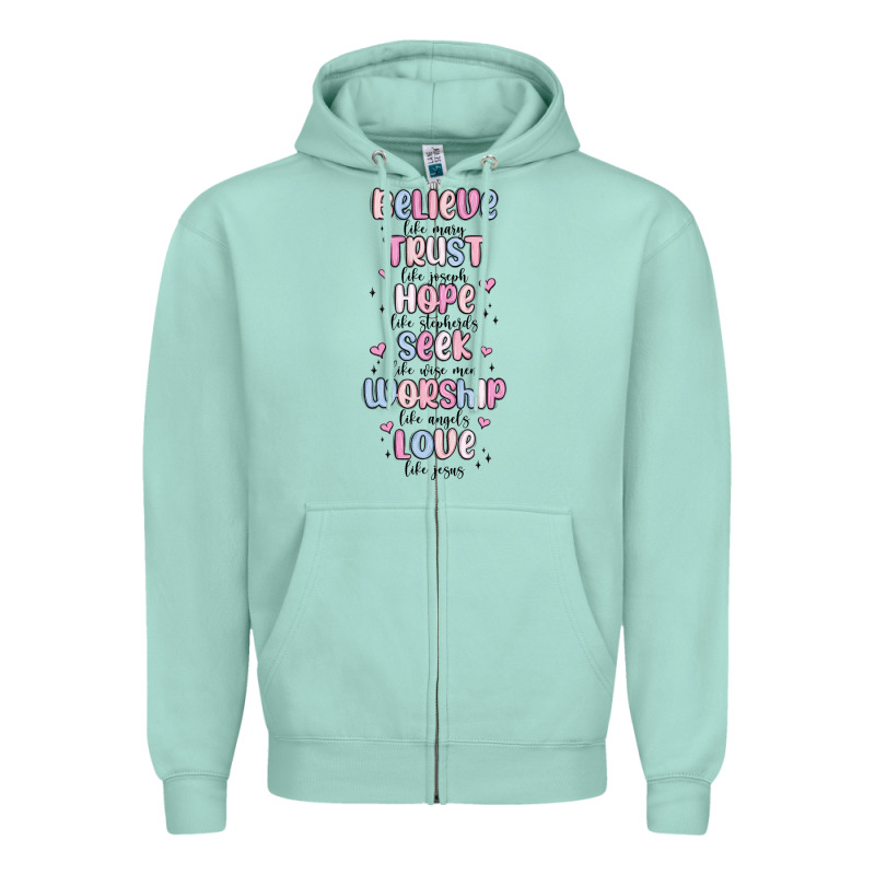 Believe Like Mary Trust Like Joseph Valentine S Da Zipper Hoodie by MaliasSmallBusiness | Teevron