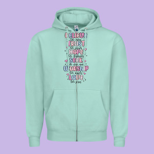 Believe Like Mary Trust Like Joseph Valentine S Da Zipper Hoodie Designed By Maliassmallbusiness