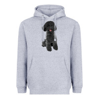 Heather Grey black poodles dog Heavyweight Hoodie - LillyAllenDesigns