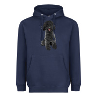Navy black poodles dog Heavyweight Hoodie - LillyAllenDesigns