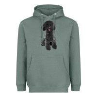 Sage black poodles dog Heavyweight Hoodie - LillyAllenDesigns