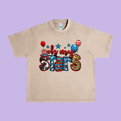 Oh My Stars 4th Of July Urban Heavy Tee Designed By Jasminsmagicworld