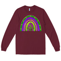 Burgundy mardi gras rainbow Long Sleeve Tee - BarkalooDesign