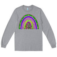Heather Grey mardi gras rainbow Long Sleeve Tee - BarkalooDesign