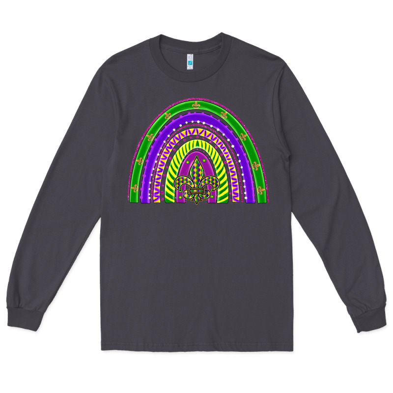 Mardi Gras Rainbow Long Sleeve Tee by BarkalooDesign | Teevron