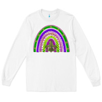 White mardi gras rainbow Long Sleeve Tee - BarkalooDesign