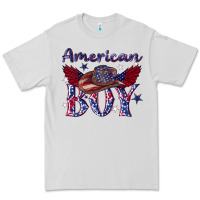 Dove Grey American boy with cowboy Premium Tee - texasbilliewilder