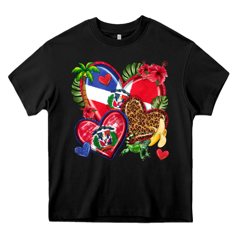 Dominican Republic  Hearts Heavy Core Tee by texasbilliewilder | Teevron