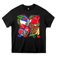 Black dominican republic  hearts Heavy Core Tee - texasbilliewilder