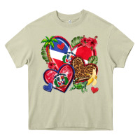 Mossy dominican republic  hearts Heavy Core Tee - texasbilliewilder