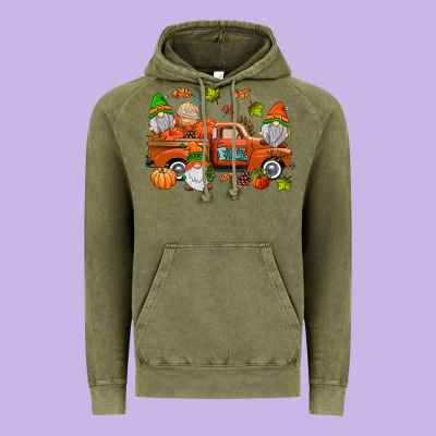 Fall Gnomes Truck Vintage Hoodie Designed By Adodesignshop