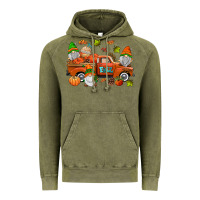 Vintage Olive fall gnomes truck Vintage Hoodie - AdoDesignShop