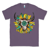Lavender boho bullskull with sunflower and gemstone Classic Tee - Artiststas