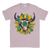 Lilac boho bullskull with sunflower and gemstone Classic Tee - Artiststas