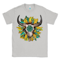 Moon Dust boho bullskull with sunflower and gemstone Classic Tee - Artiststas