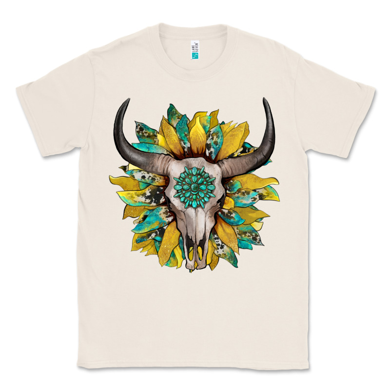 Boho Bullskull With Sunflower And Gemstone Classic Tee by Artiststas | Teevron