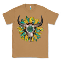 Toasted Coconut boho bullskull with sunflower and gemstone Classic Tee - Artiststas