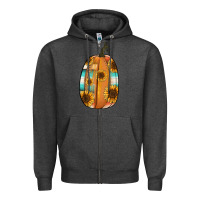 Charcoal Heather Serape sunflower pumpkin Zipper Hoodie - NancyCooperArtShop
