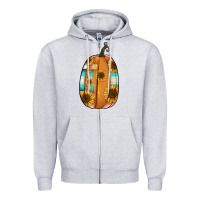 Heather Grey Serape sunflower pumpkin Zipper Hoodie - NancyCooperArtShop