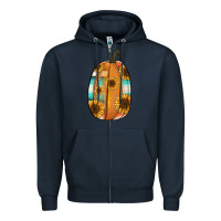 Navy Serape sunflower pumpkin Zipper Hoodie - NancyCooperArtShop