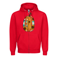 Red Serape sunflower pumpkin Zipper Hoodie - NancyCooperArtShop