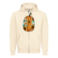 Sandshell Serape sunflower pumpkin Zipper Hoodie - NancyCooperArtShop
