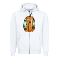 White Serape sunflower pumpkin Zipper Hoodie - NancyCooperArtShop