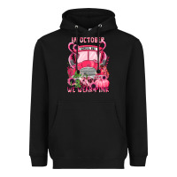 Black in october we wear pink halloween school bus Heavyweight Hoodie - LillyAllenDesigns