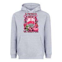 Heather Grey in october we wear pink halloween school bus Heavyweight Hoodie - LillyAllenDesigns