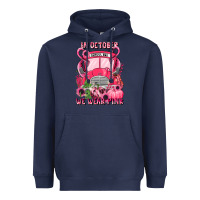 Navy in october we wear pink halloween school bus Heavyweight Hoodie - LillyAllenDesigns