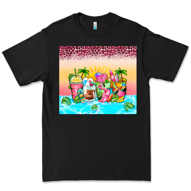 Beach Summer Coffee Cups Premium Tee by Zillion Design Studio | Teevron