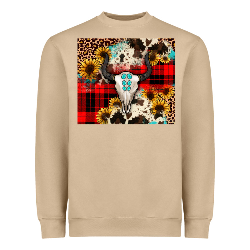 Bullskull Sunflower Heavyweight Sweatshirt by JahusDesignShop | Teevron