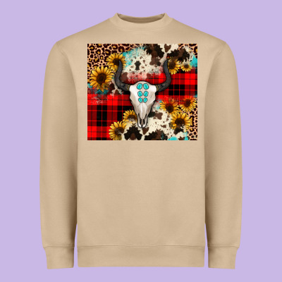 Bullskull Sunflower Heavyweight Sweatshirt Designed By Jahusdesignshop