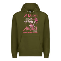 Army Green A Queen Was Born In August 1965 Happy Birthday To Me 55 Years Old Premium Hoodie - Bettercallsaul