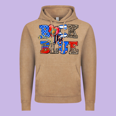 Back The Blue Vintage Hoodie Designed By Adodesignshop