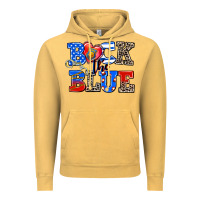 Vintage Mustard back the blue Vintage Hoodie - AdoDesignShop