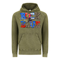 Vintage Olive back the blue Vintage Hoodie - AdoDesignShop