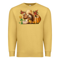 Antique Gold Fall Squirrel Premium Sweatshirt - LillyAllenDesigns