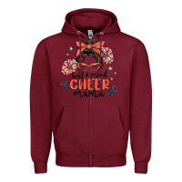 Burgundy loud&proud mama messy bun Zipper Hoodie - MaliasSmallBusiness